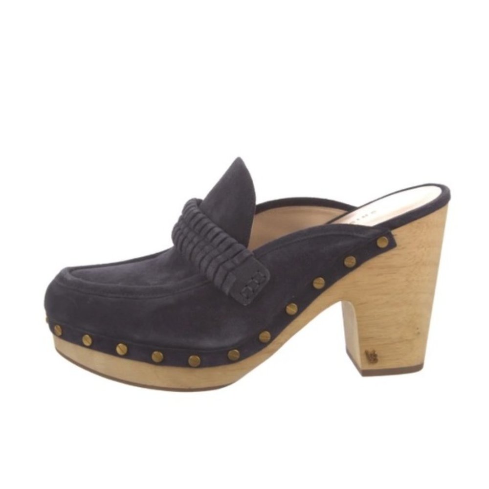 ❗️SOLD❗️Veronica Beard Black Suede Platform Delia Clogs Size 9.5 - Picture 2 of 12